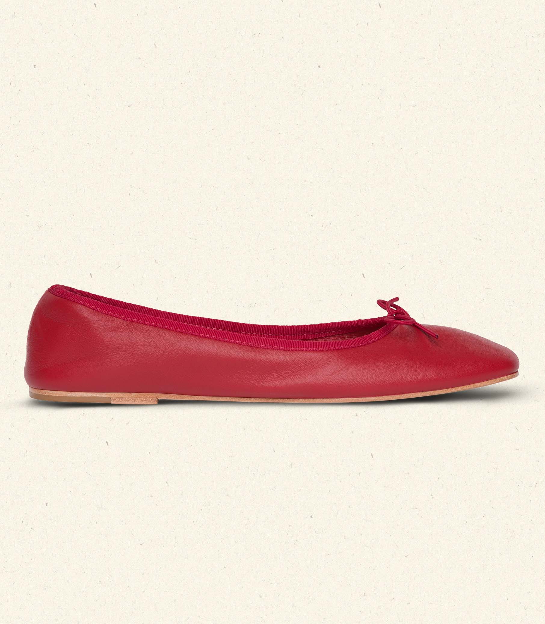 DÔEN Women Fifi Ballet Flat - Red Nappa