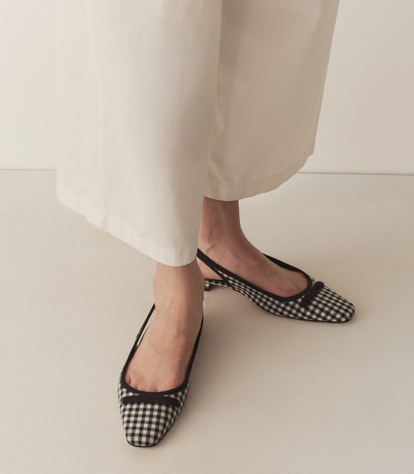 DÔEN Women Cossima Slingback - Black And White Gingham