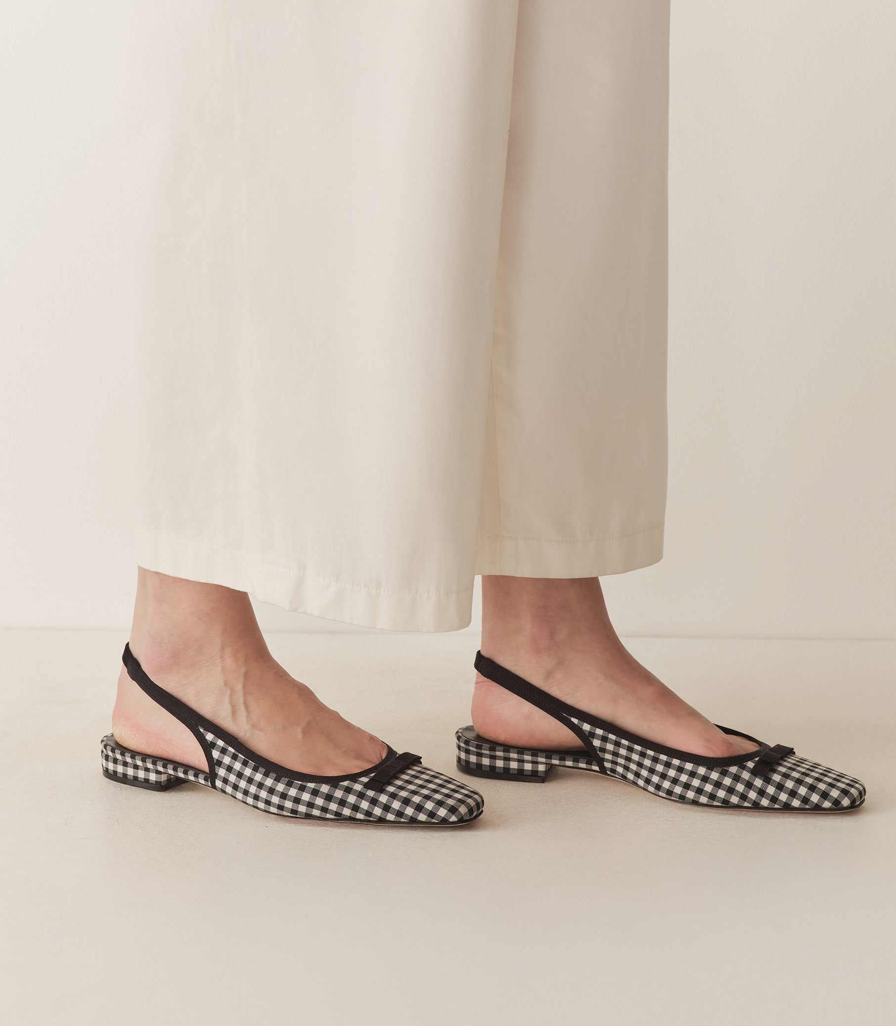 DÔEN Women Cossima Slingback - Black And White Gingham