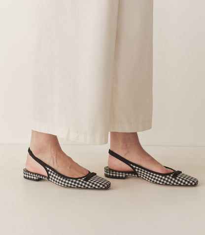 DÔEN Women Cossima Slingback - Black And White Gingham