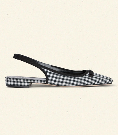 DÔEN Women Cossima Slingback - Black And White Gingham