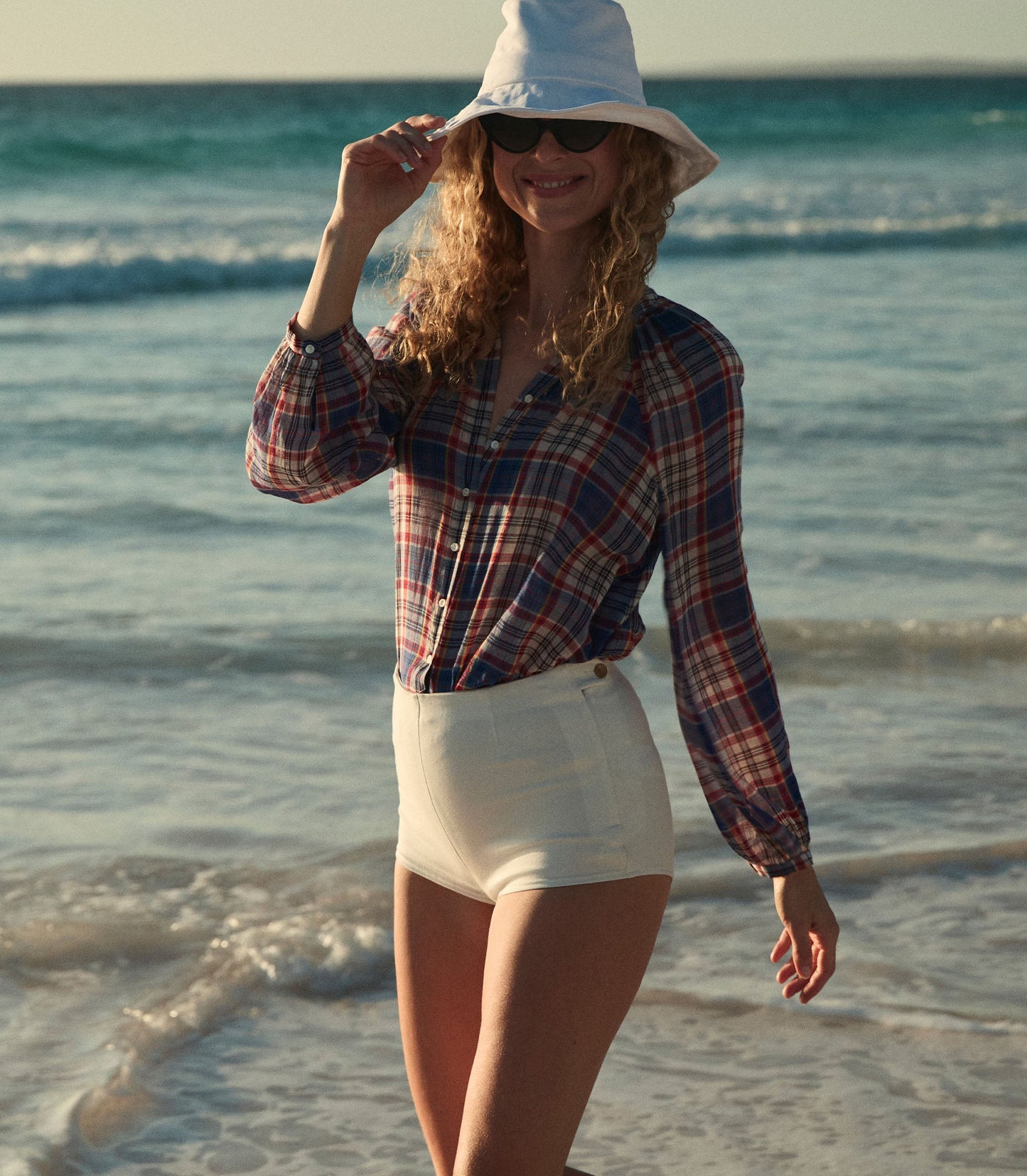 DÔEN Women Janis Top - Cote D'Azur Plaid