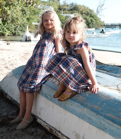 DÔEN Kids Little Nisha Dress - Cote D'Azur Plaid