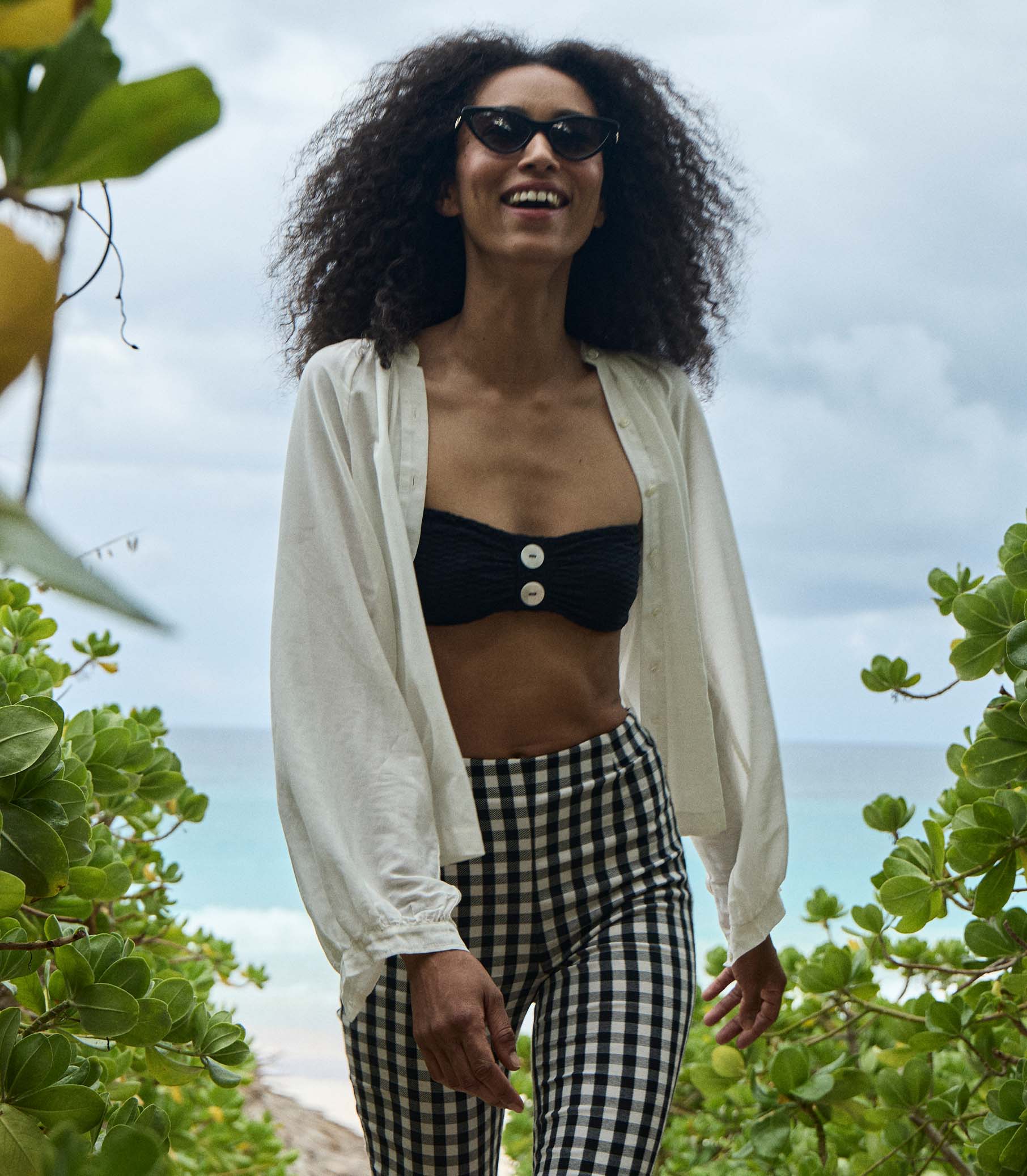 DÔEN Women Lula Crop Pant - Noir Marjorie Gingham