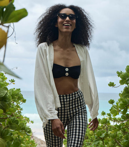 DÔEN Women Lula Crop Pant - Noir Marjorie Gingham
