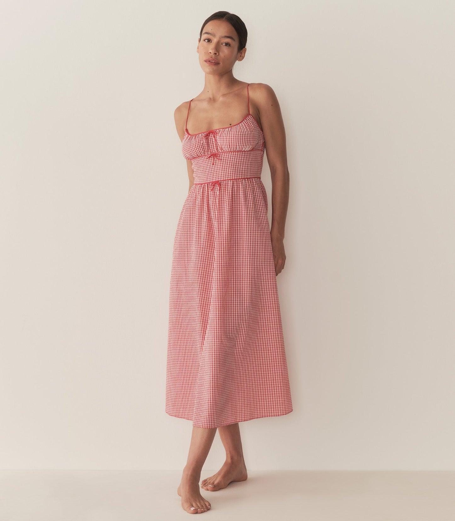 DÔEN Women Belline Dress - Rouge La Maddalena Gingham