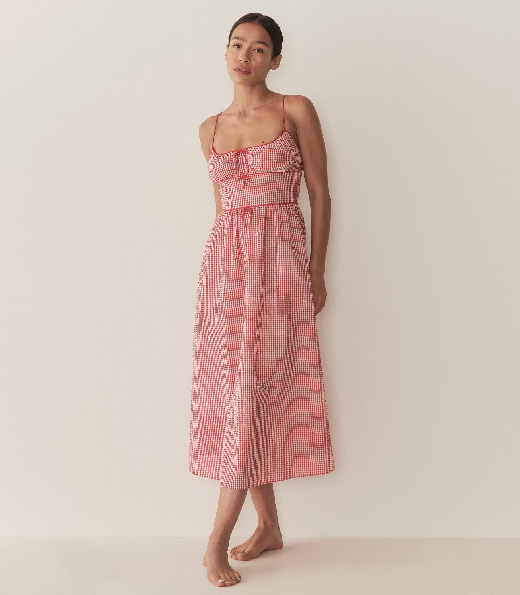 DÔEN Women Belline Dress - Rouge La Maddalena Gingham
