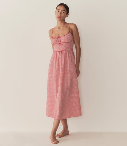 DÔEN Women Belline Dress - Rouge La Maddalena Gingham