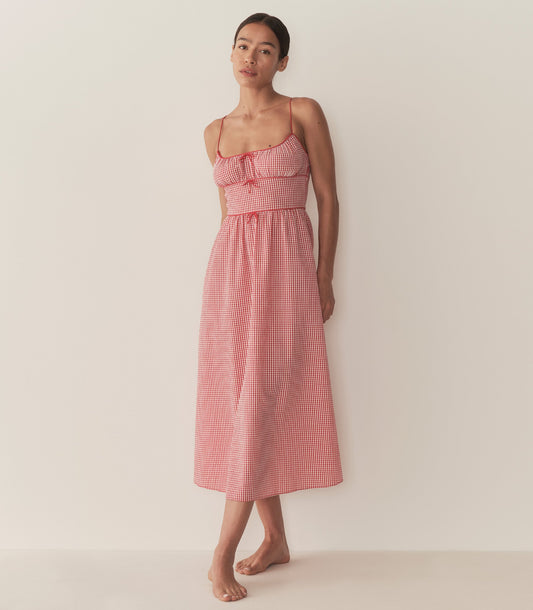 DÔEN Women Belline Dress - Rouge La Maddalena Gingham