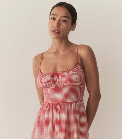 DÔEN Women Belline Dress - Rouge La Maddalena Gingham