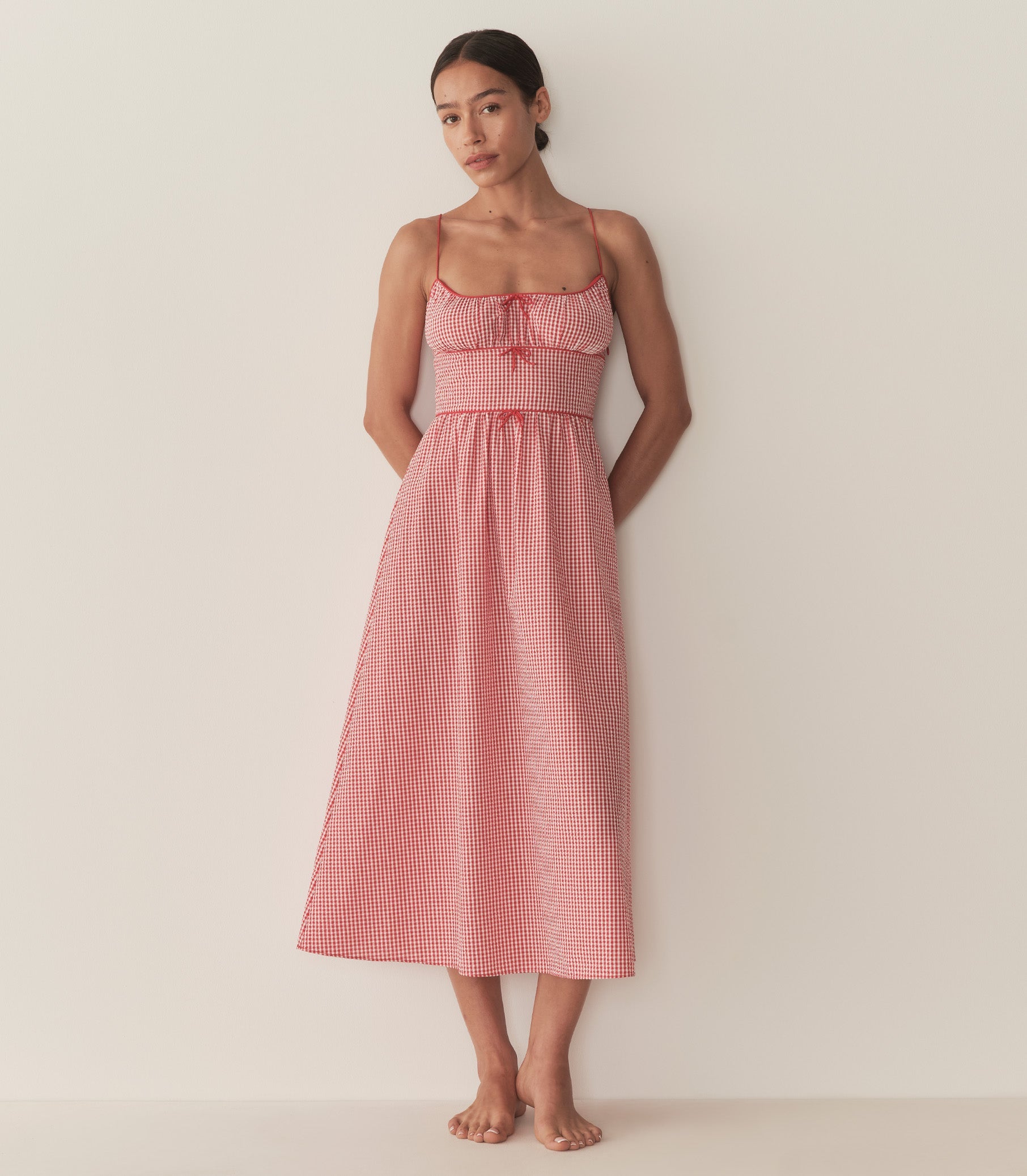 DÔEN Women Belline Dress - Rouge La Maddalena Gingham