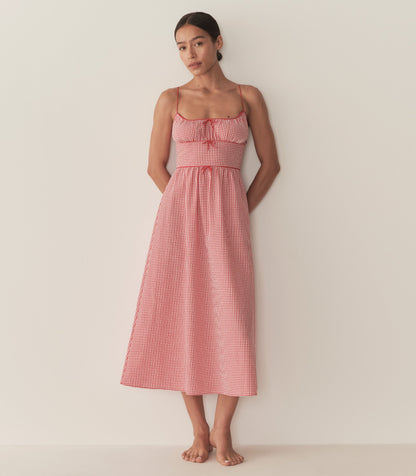 DÔEN Women Belline Dress - Rouge La Maddalena Gingham