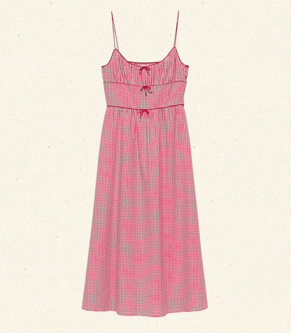 DÔEN Women Belline Dress - Rouge La Maddalena Gingham