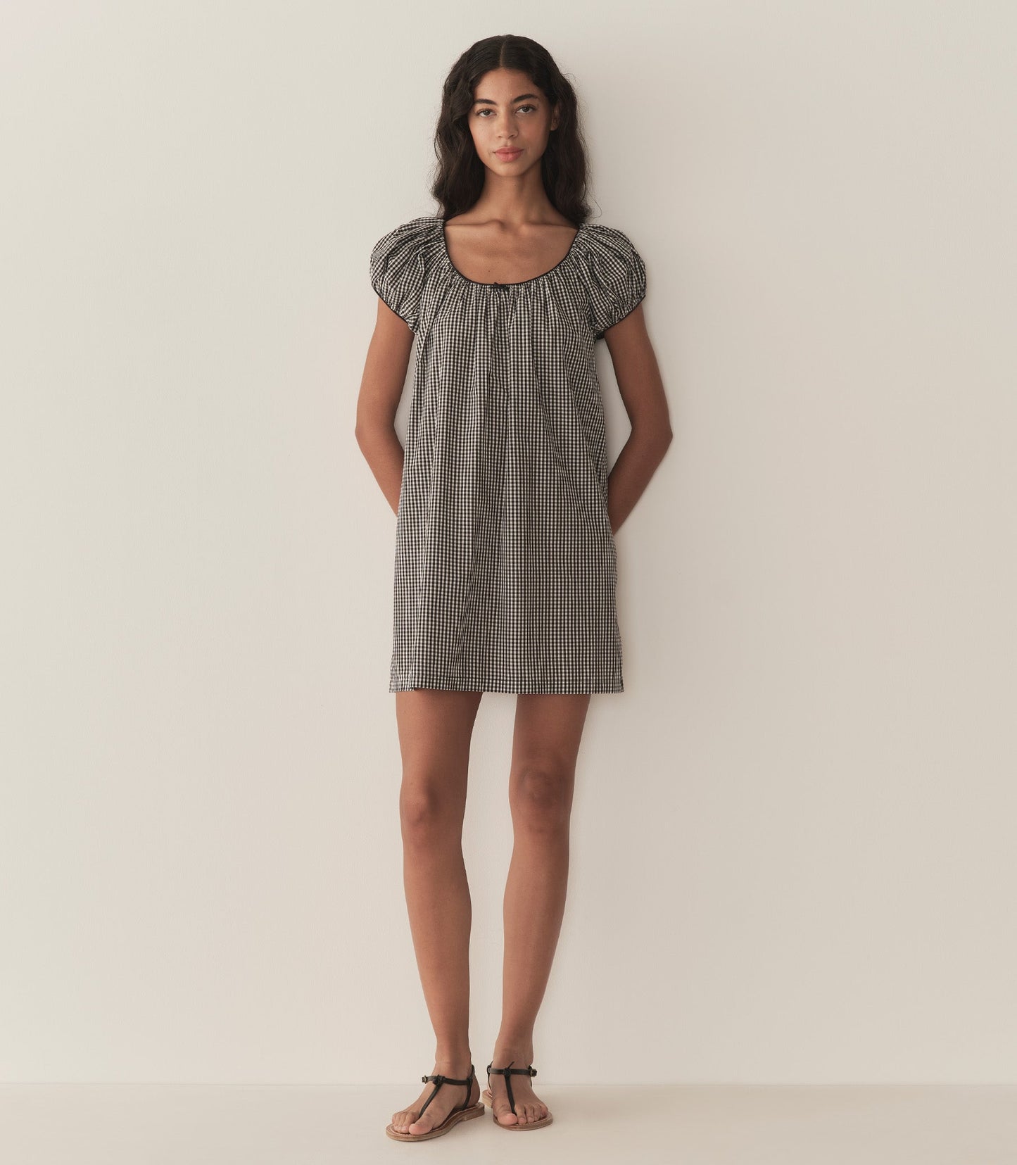 DÔEN Women Julia Dress - Noir La Maddalena Gingham