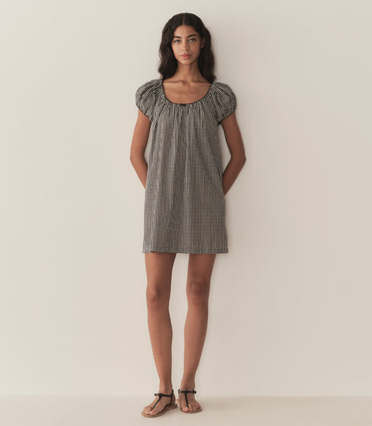 DÔEN Women Julia Dress - Noir La Maddalena Gingham