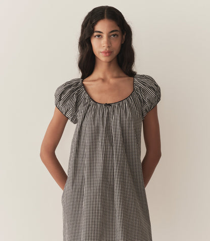 DÔEN Women Julia Dress - Noir La Maddalena Gingham