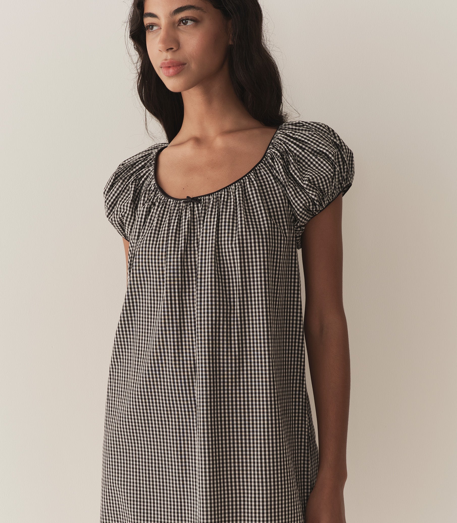 DÔEN Women Julia Dress - Noir La Maddalena Gingham