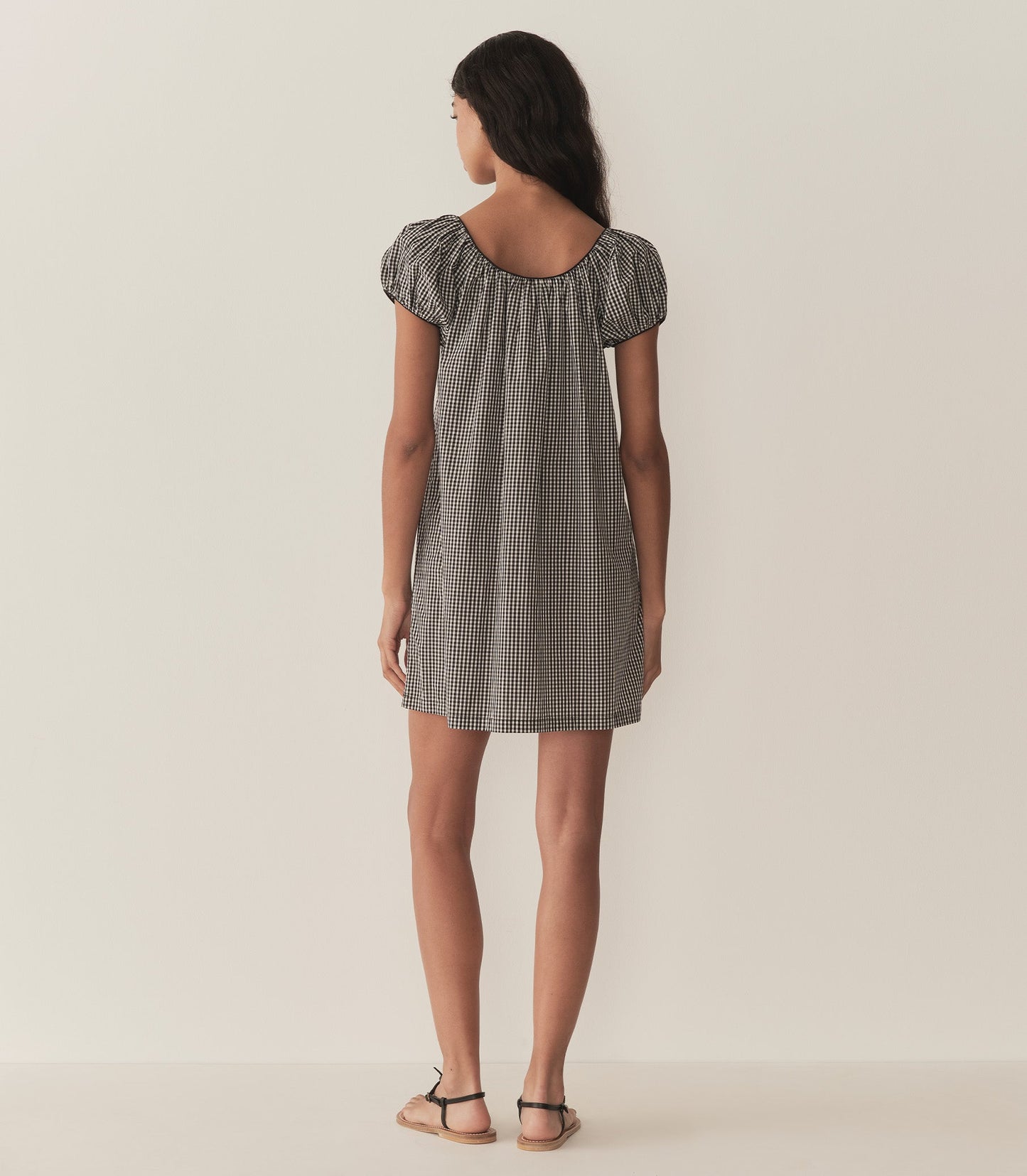 DÔEN Women Julia Dress - Noir La Maddalena Gingham