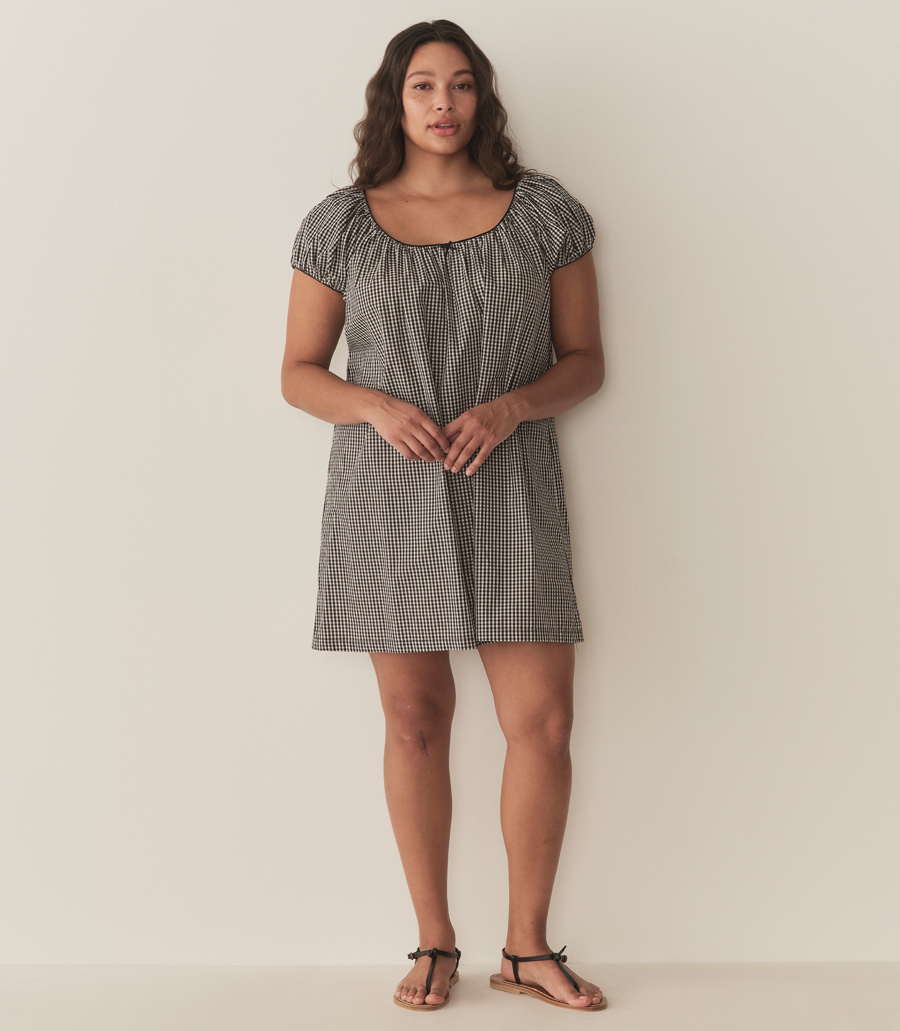 DÔEN Women Julia Dress - Noir La Maddalena Gingham