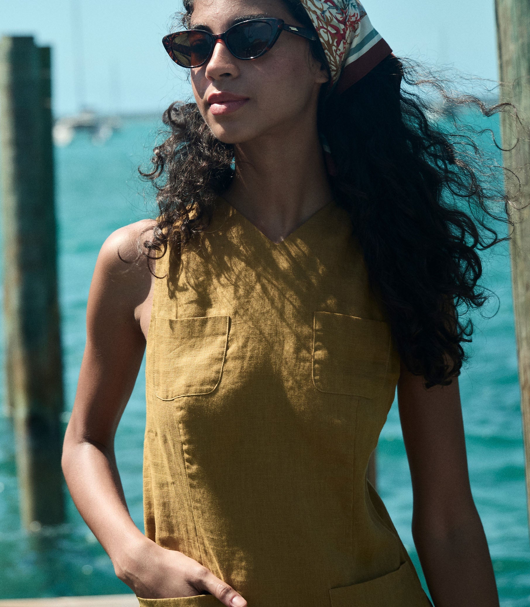 DÔEN Women Bennette Dress - Golden Olive