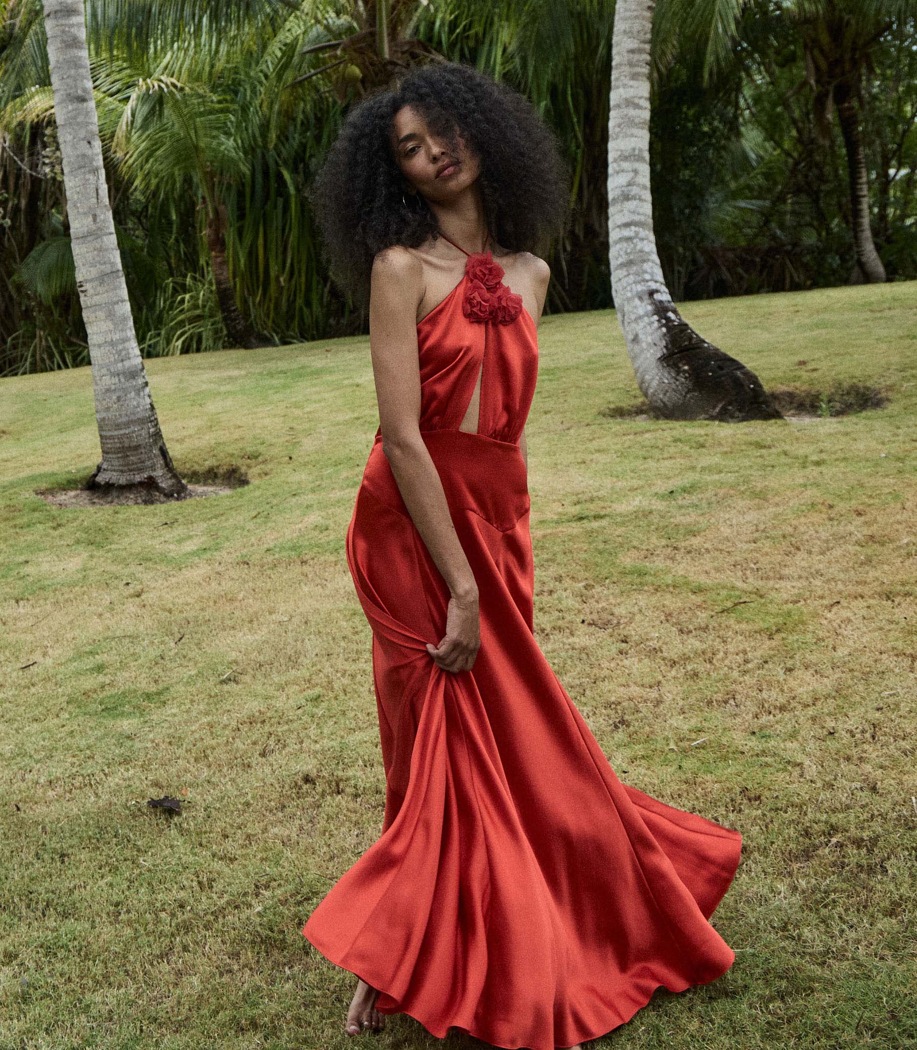 DÔEN Women Lilaia Dress - Fiery Coral