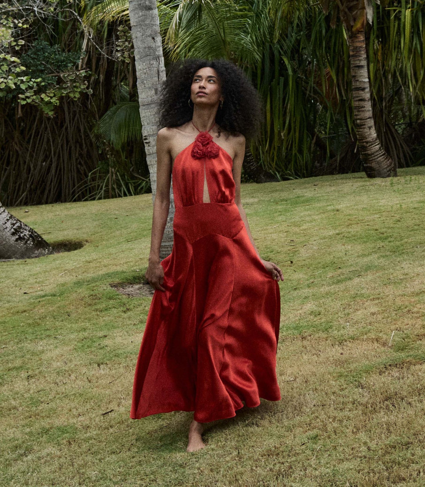 DÔEN Women Lilaia Dress - Fiery Coral
