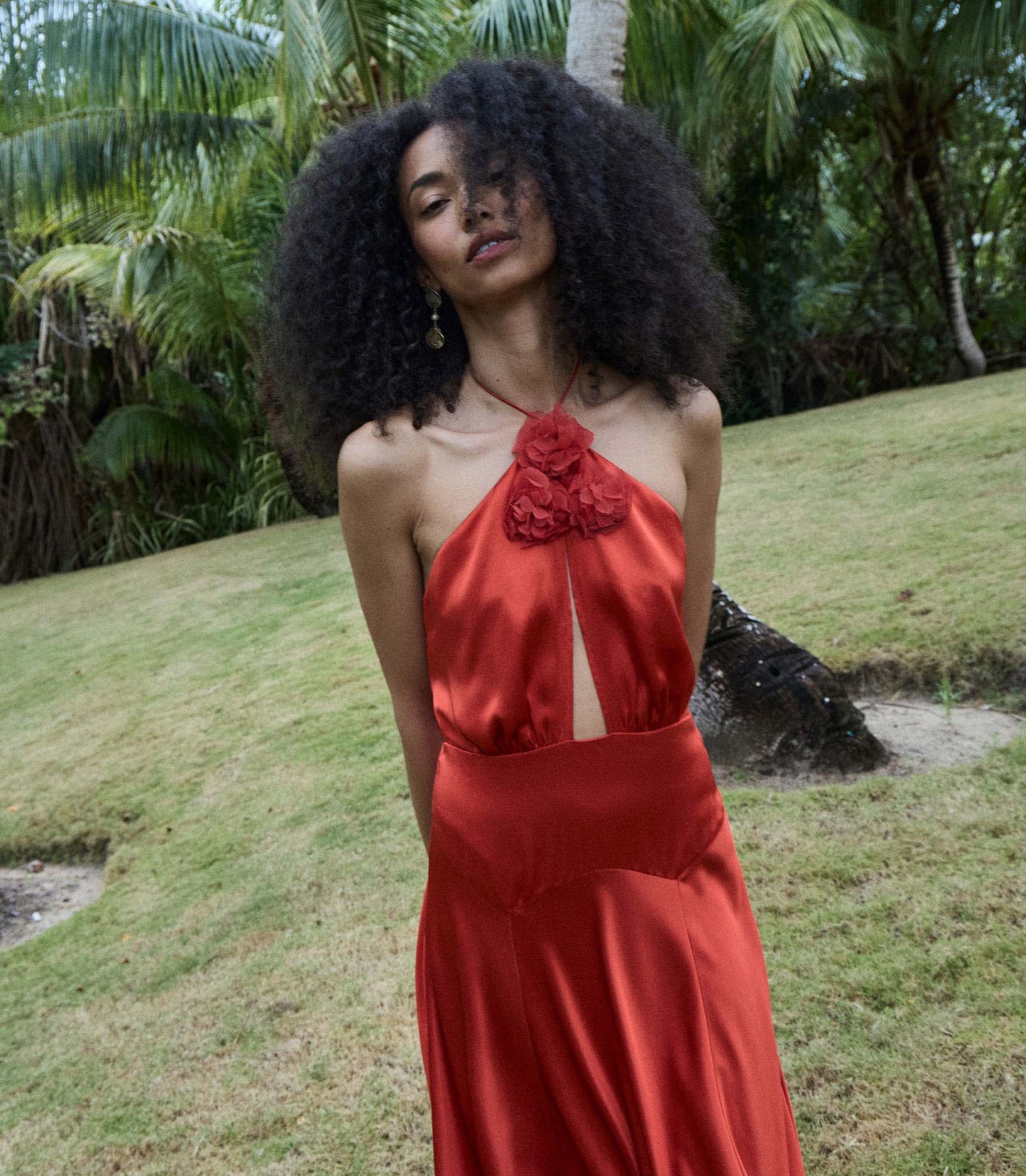 DÔEN Women Lilaia Dress - Fiery Coral