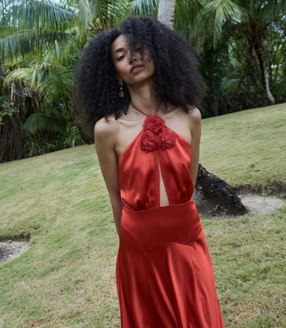 DÔEN Women Lilaia Dress - Fiery Coral