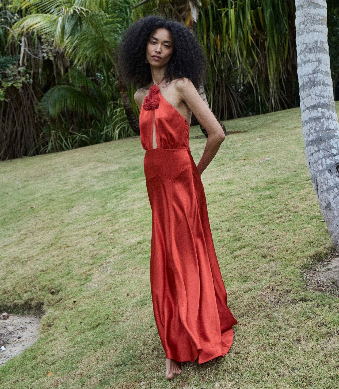 DÔEN Women Lilaia Dress - Fiery Coral