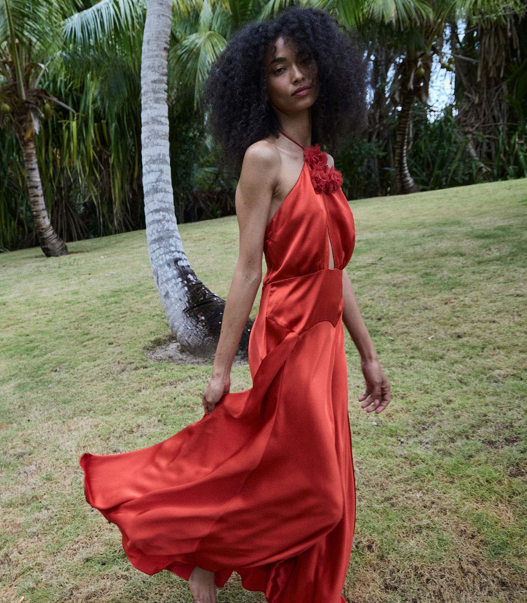 DÔEN Women Lilaia Dress - Fiery Coral