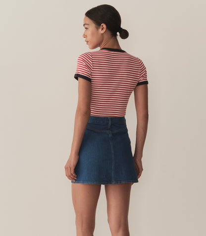 DÔEN Women Vivi Tee - Rouge Nantucket Stripe