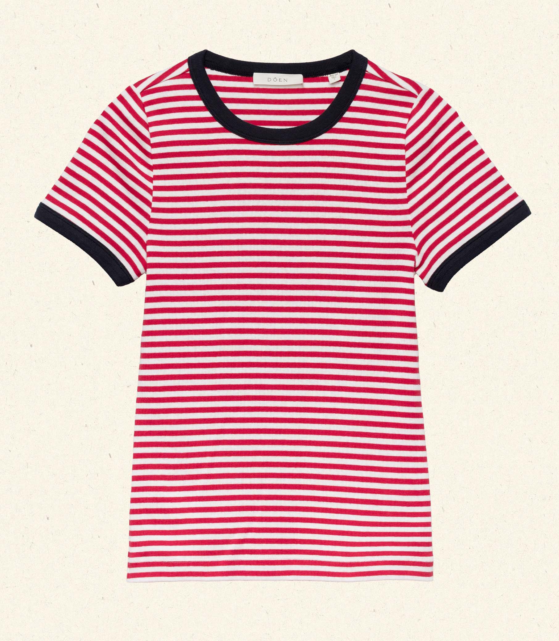 DÔEN Women Vivi Tee - Rouge Nantucket Stripe
