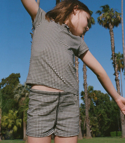 DÔEN Kids Tommie Short - Noir La Maddalena Gingham