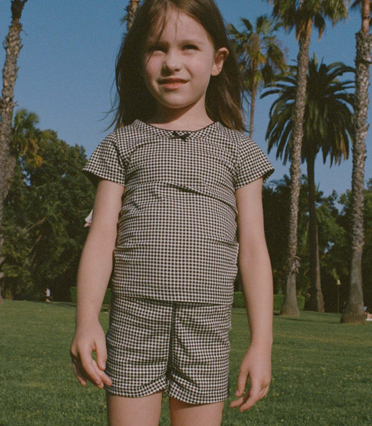 DÔEN Kids Tommie Short - Noir La Maddalena Gingham