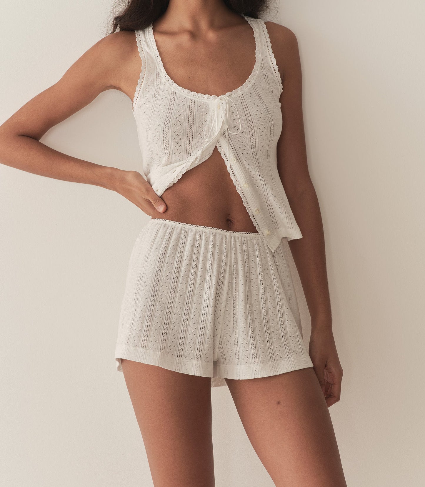 DÔEN Women Loren Pointelle Short - Salt