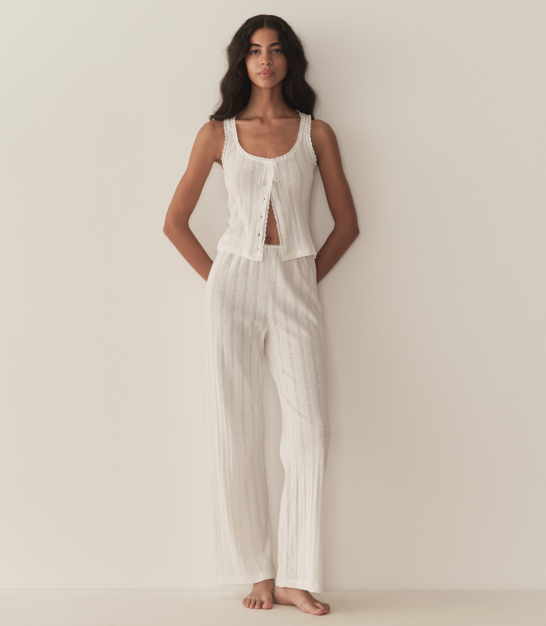 DÔEN Women Lavon Pointelle Pant - Salt