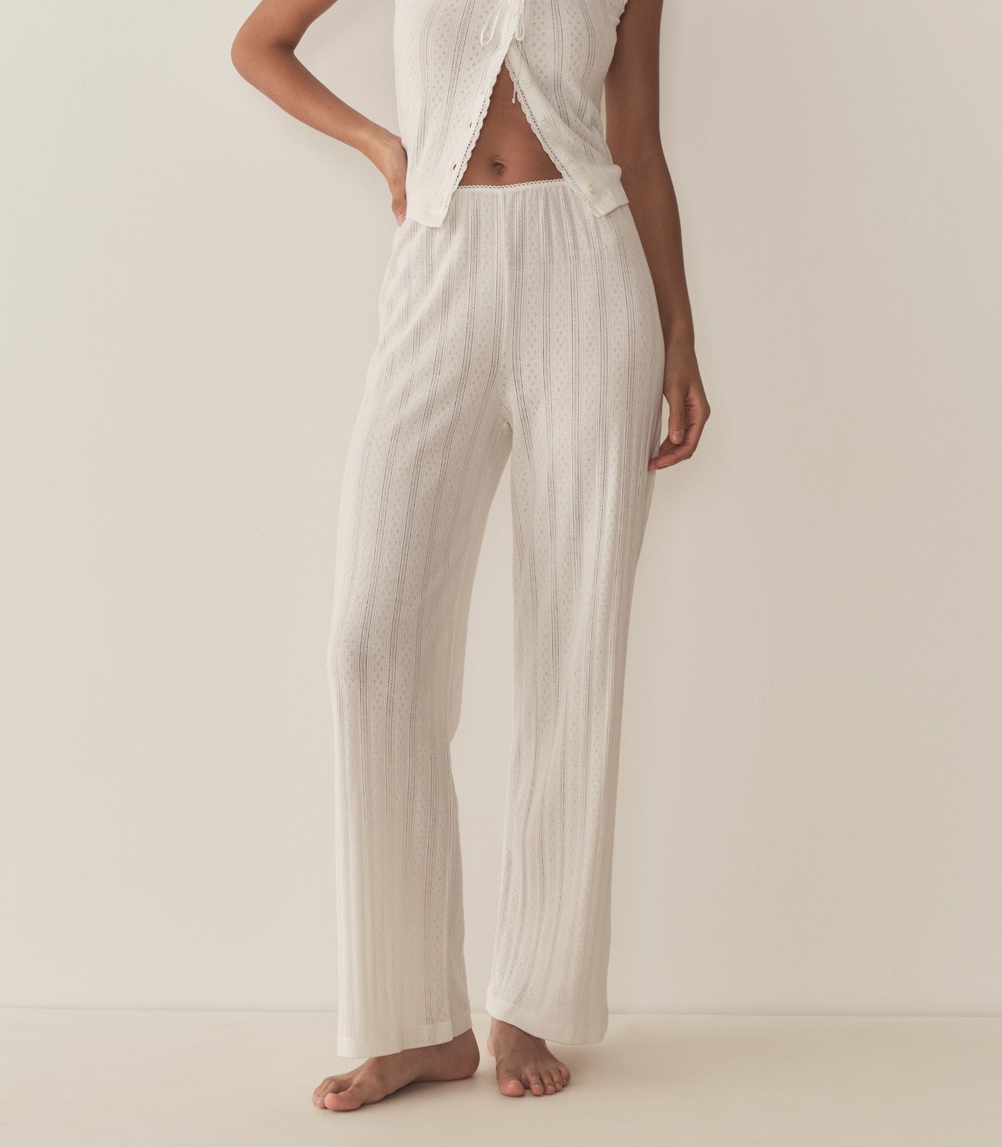 DÔEN Women Lavon Pointelle Pant - Salt