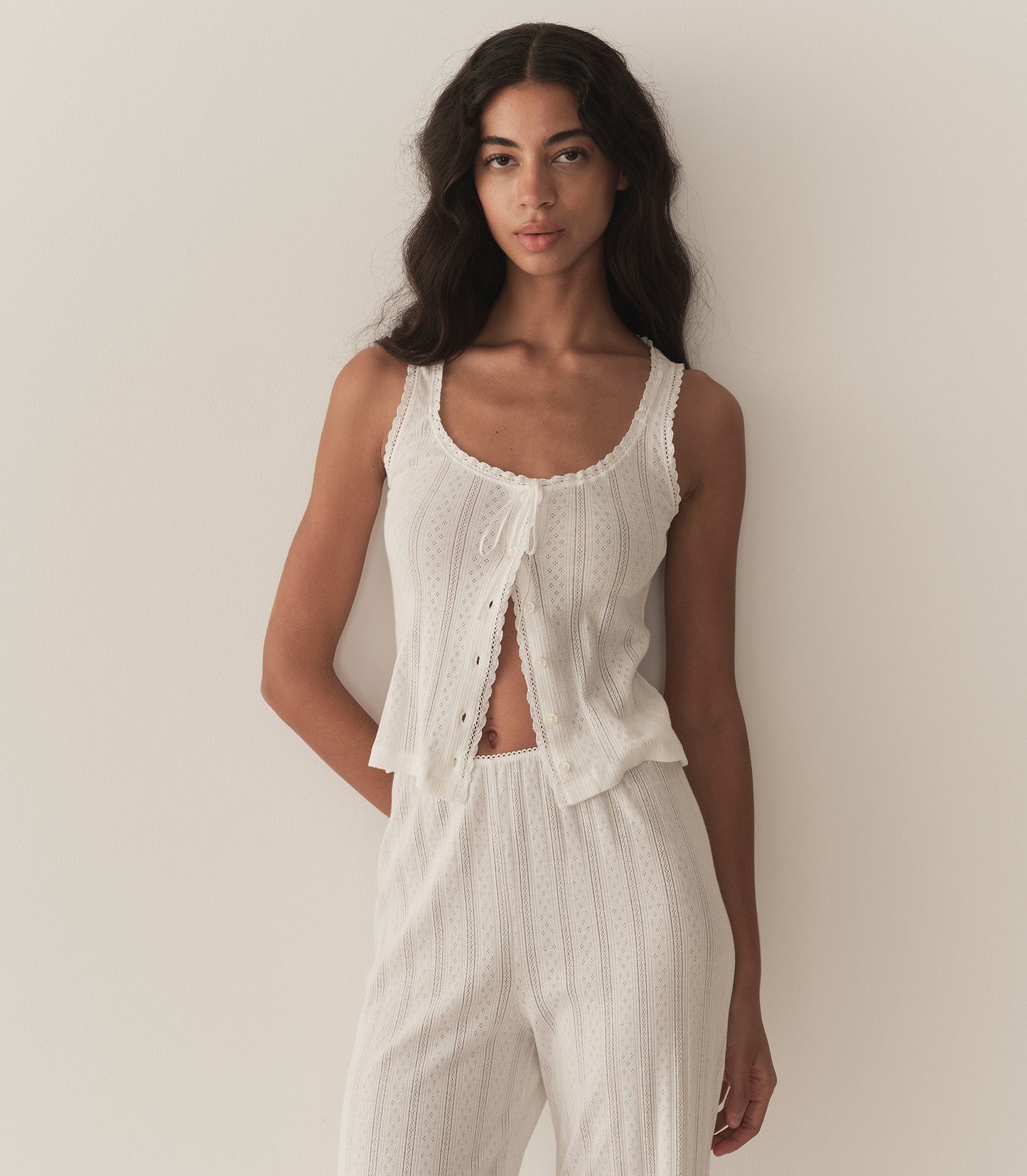 DÔEN Women Lavon Pointelle Pant - Salt