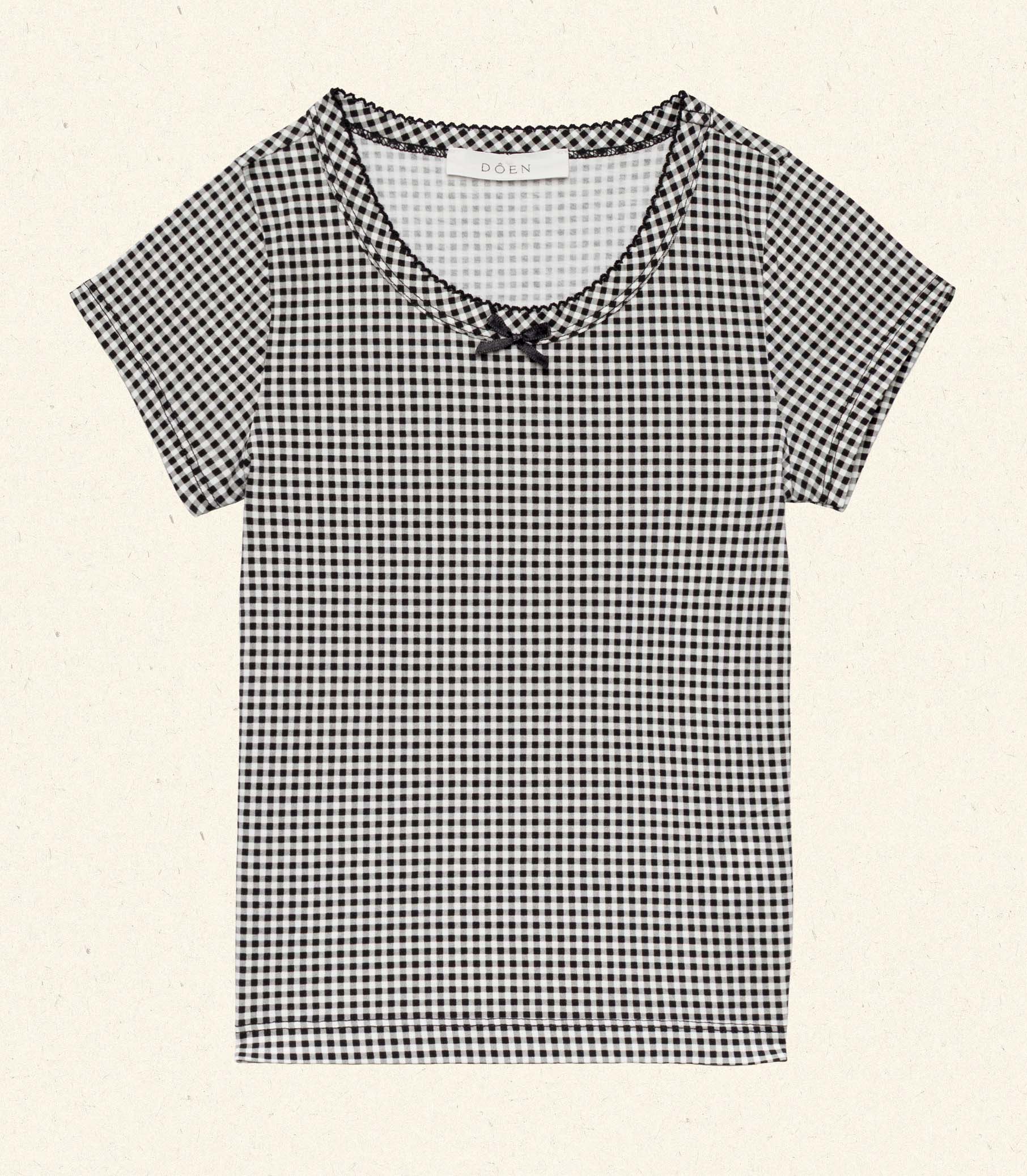 DÔEN Kids Huckleberry Tee - Noir La Maddalena Gingham