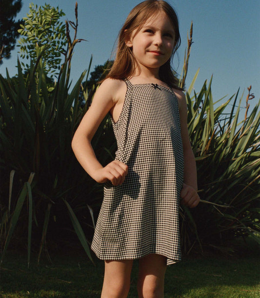 DÔEN Kids Nixie Dress - Noir La Maddalena Gingham