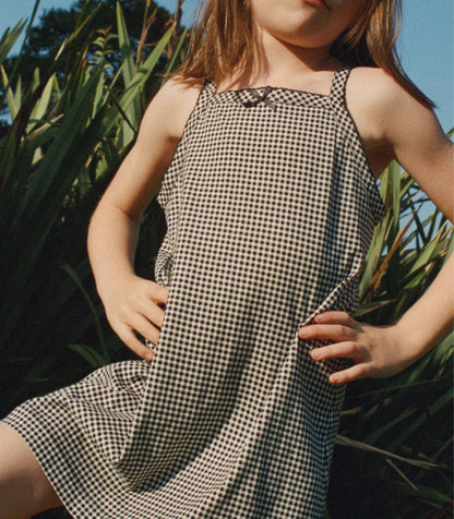 DÔEN Kids Nixie Dress - Noir La Maddalena Gingham