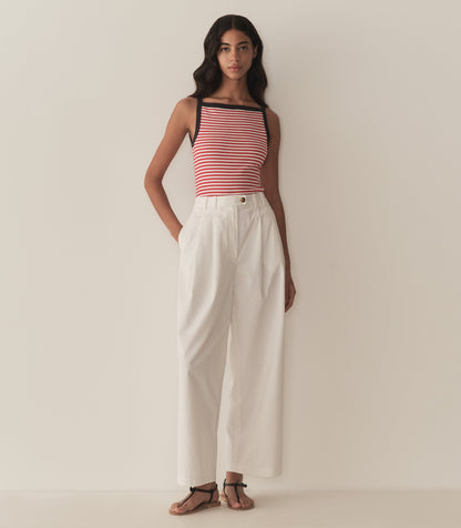 DÔEN Women Andrea Tank - Rouge Nantucket Stripe