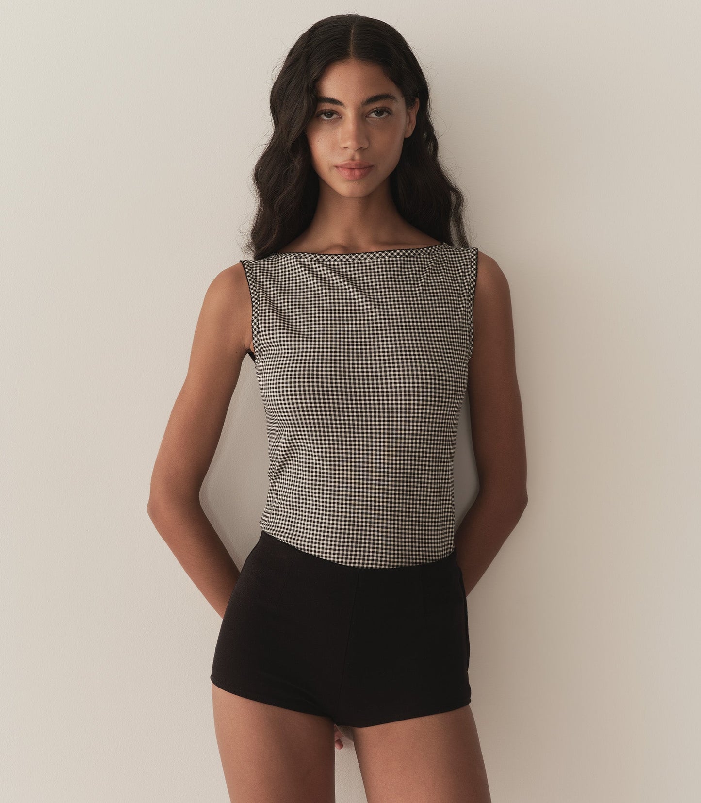 DÔEN Women Ida Tank - Noir La Maddalena Gingham