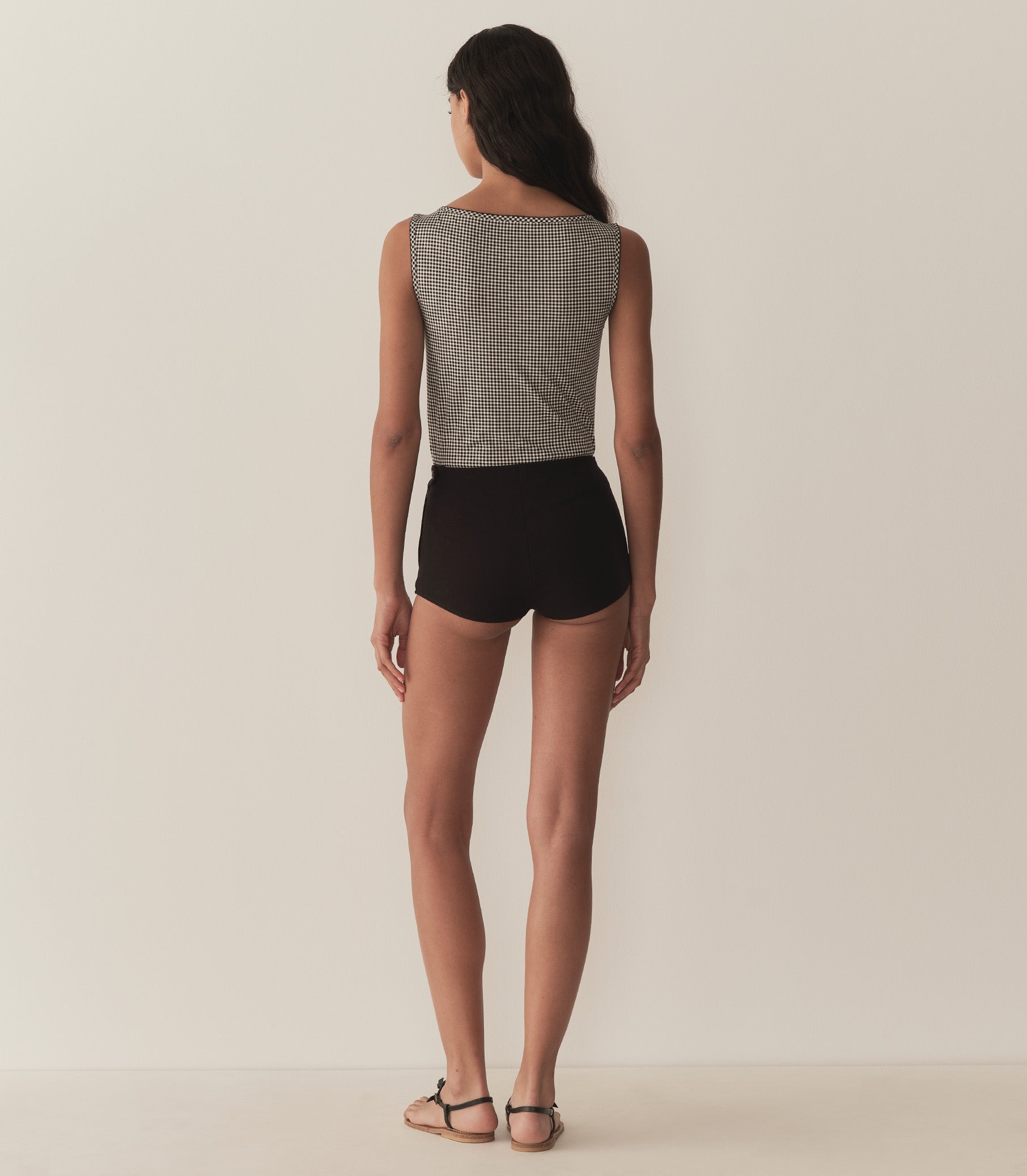 DÔEN Women Ida Tank - Noir La Maddalena Gingham