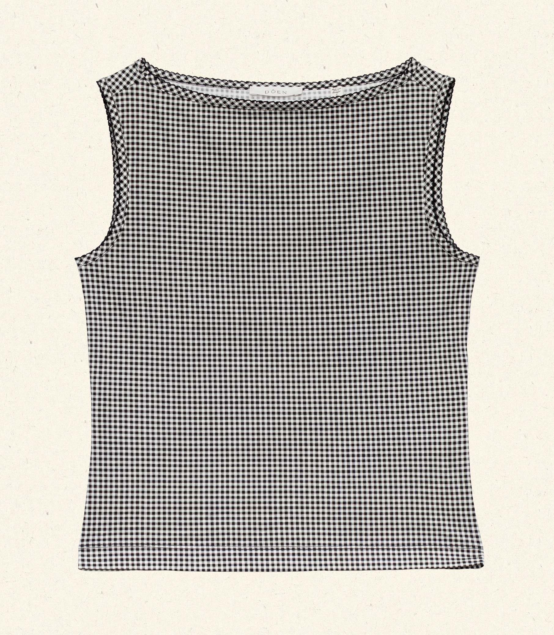 DÔEN Women Ida Tank - Noir La Maddalena Gingham