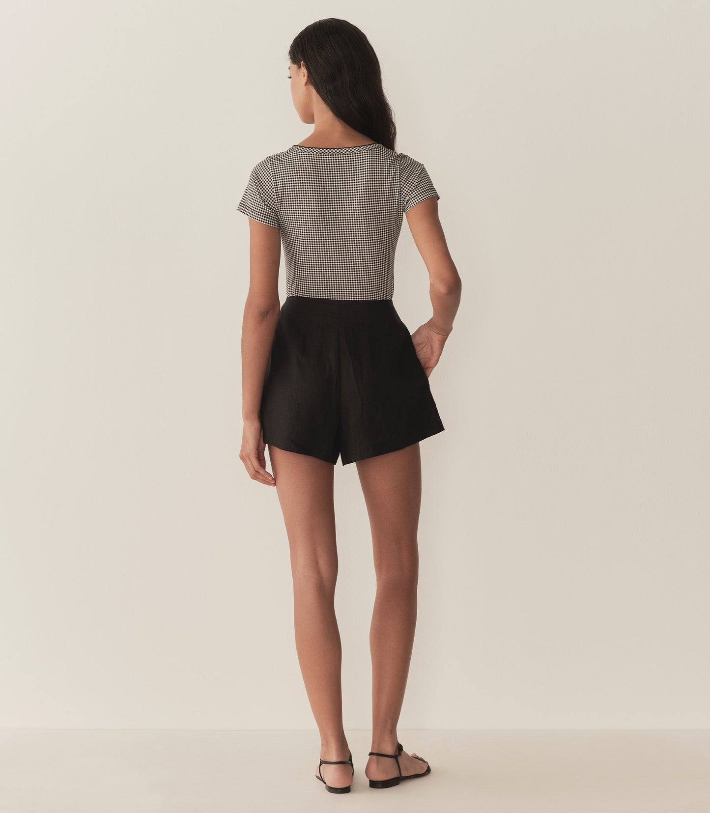 DÔEN Women Brigitte Tee - Noir La Maddalena Gingham