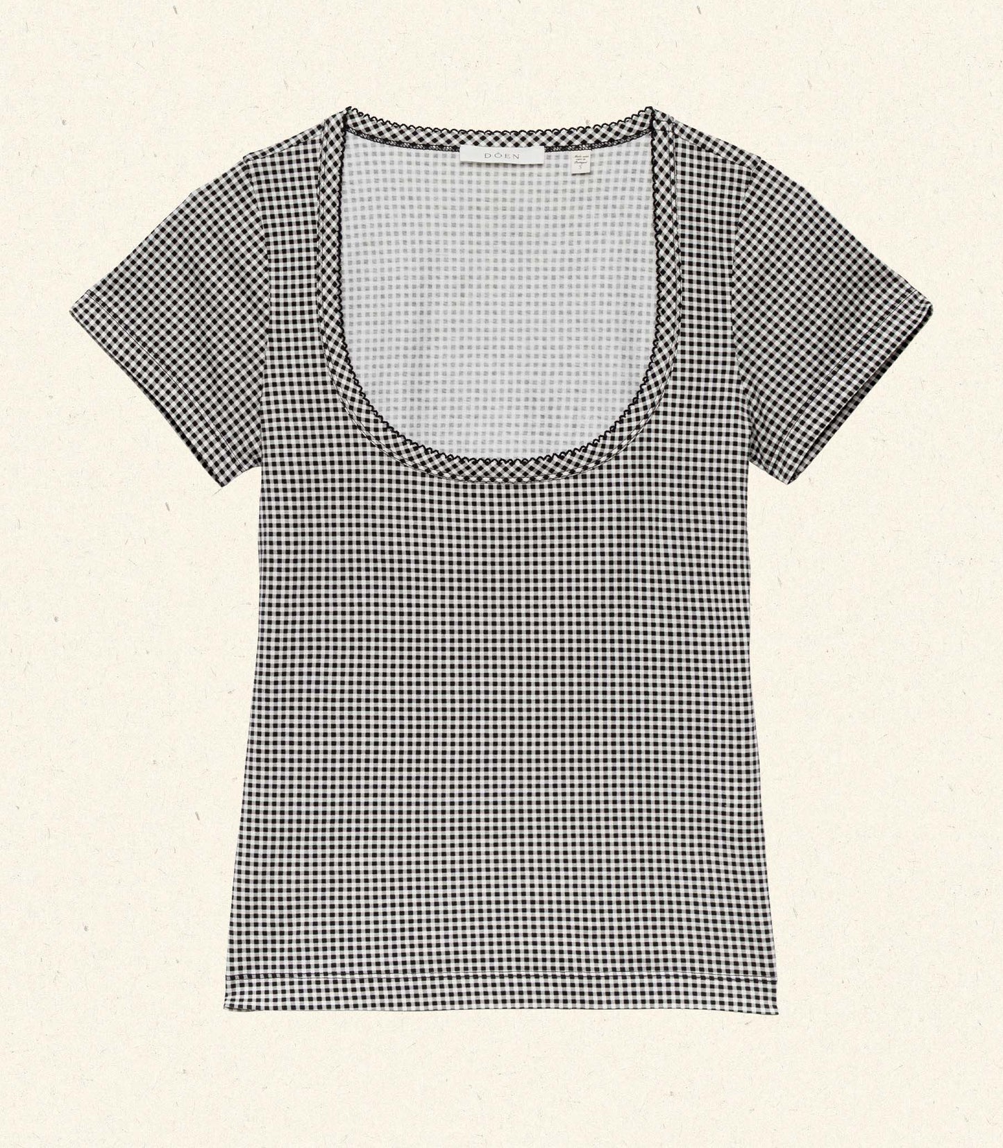 DÔEN Women Brigitte Tee - Noir La Maddalena Gingham