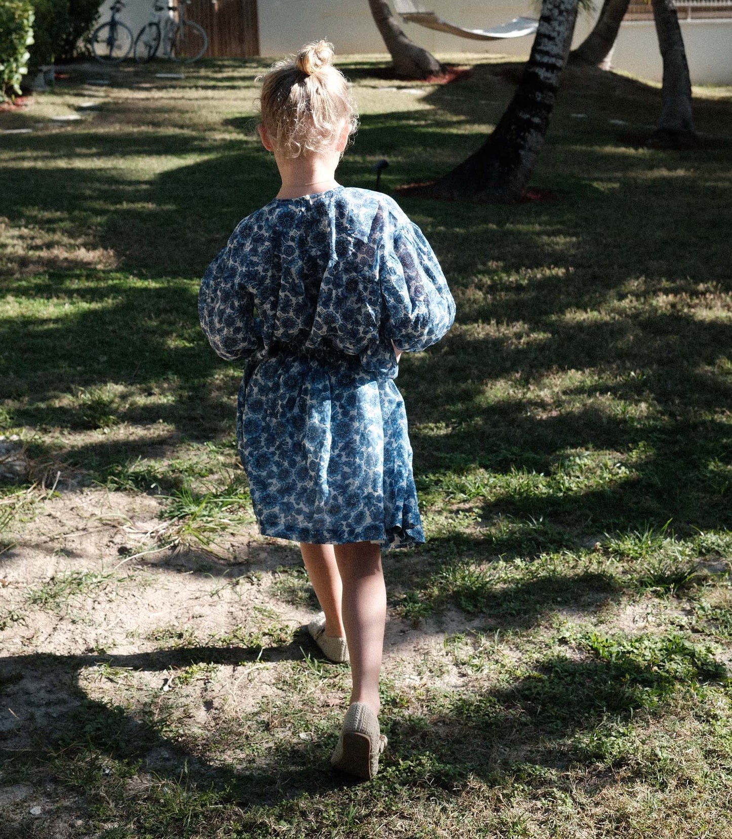 DÔEN Kids Milianne Skirt - Bleu Soleil Fleurit