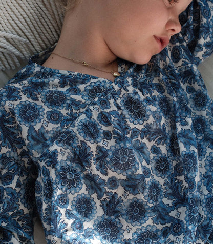 DÔEN Kids Little Marche Top - Bleu Soleil Fleurit
