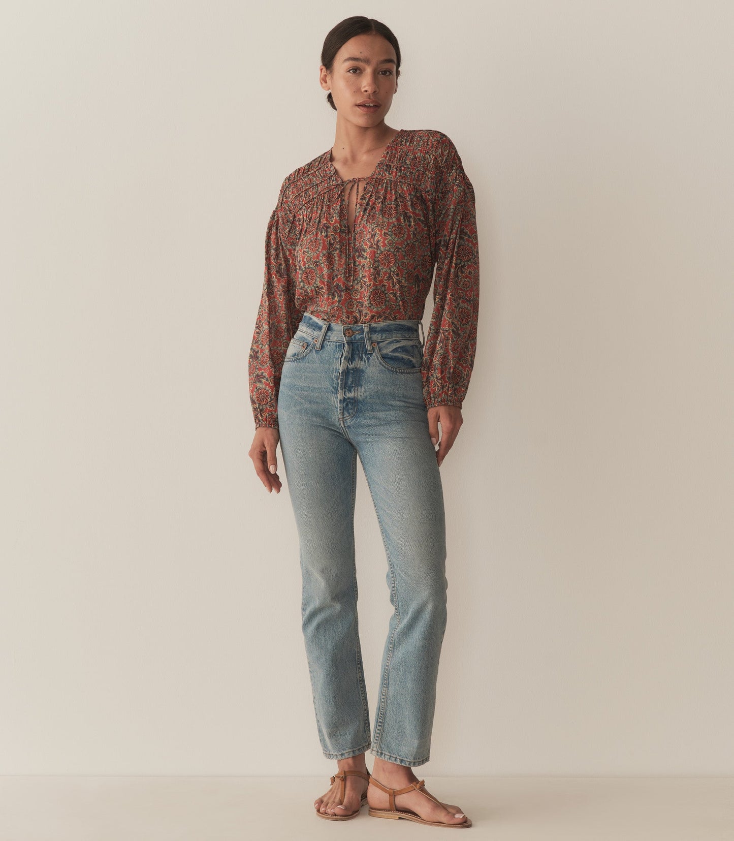 DÔEN Women Renelle Top - L'Orange Soleil Fleurit